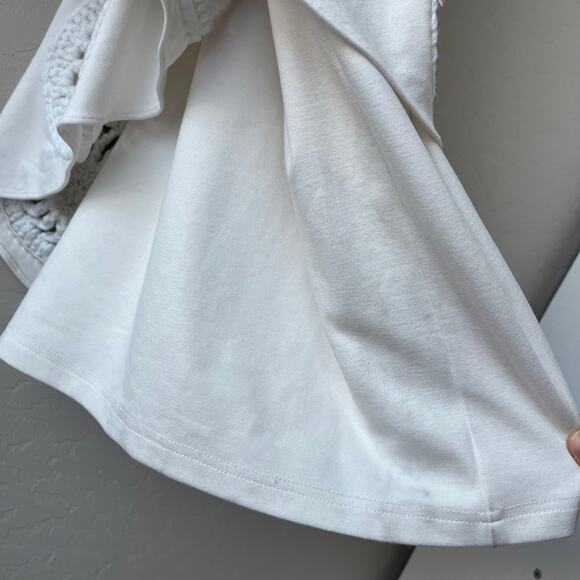 Elexiay Dress Crochet Abia White Draped One Shoulder Kaftan Maxi Dress Size S - Picture 10 of 12